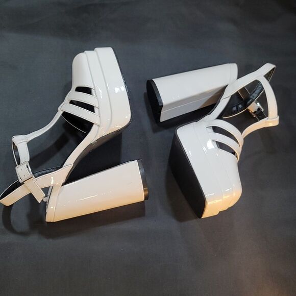 BRAND NEW SOUL PRINCESS PLAIN PLATFORM ANKLE CURVE WIDE HIGH HEEL SANDAL S2 - Picture 11 of 15